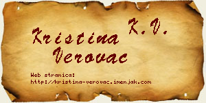 Kristina Verovac vizit kartica